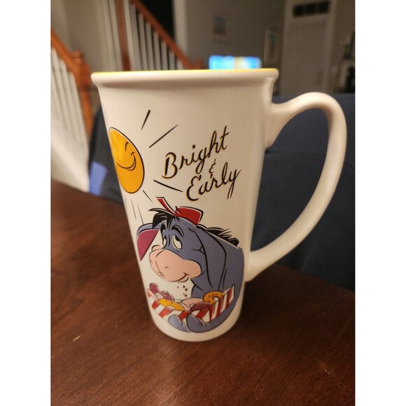 Disney Winnie the Pooh's Eeyore "Bright & Early" Tall Coffee Mug - Picture 1 of 5